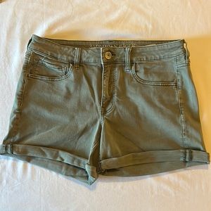 American Eagle Outfitters army green midi shorts
